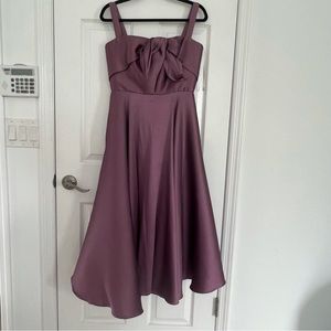 Marchessa Notte Lavender Swing Silk Dress. light pulling through fabric See pics